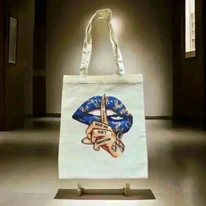 Canvas Homemade Tote Bag (Don't Judge) Size 14x16